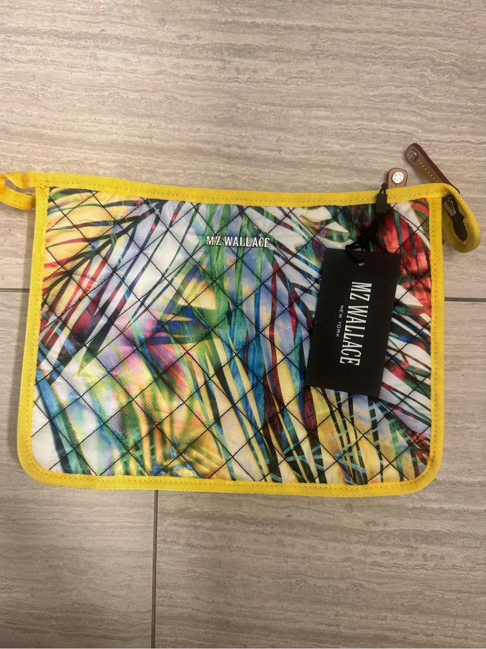MZ Wallace Summer Palm Print Metro Clutch NWT